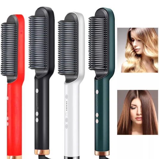 Straightener Comb Hair Curly Detangling Brush Professional Multifunctional 2 In 1 For Women & Men