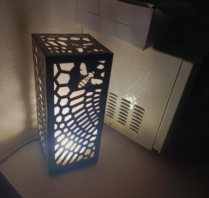 Honeycomb Bee Wooden Table Lamp