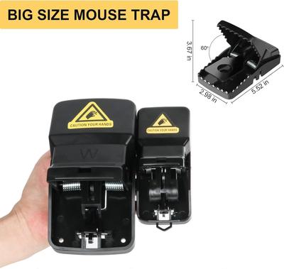 Mouse Trap Set Black ABS Plastic Durable