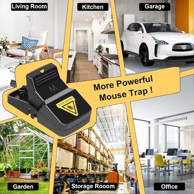Mouse Trap Set Black ABS Plastic Durable