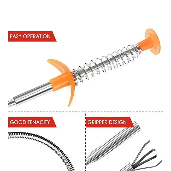 Drain Sink Spring Pipe Clog Remover Cleaning Tool, Drain Sink Rod