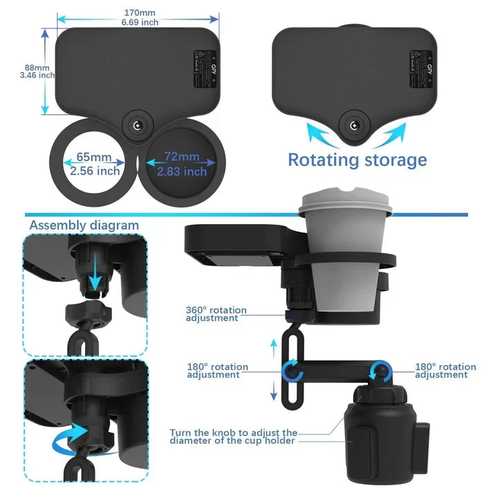 Car Cup Holder With Wireless Charging