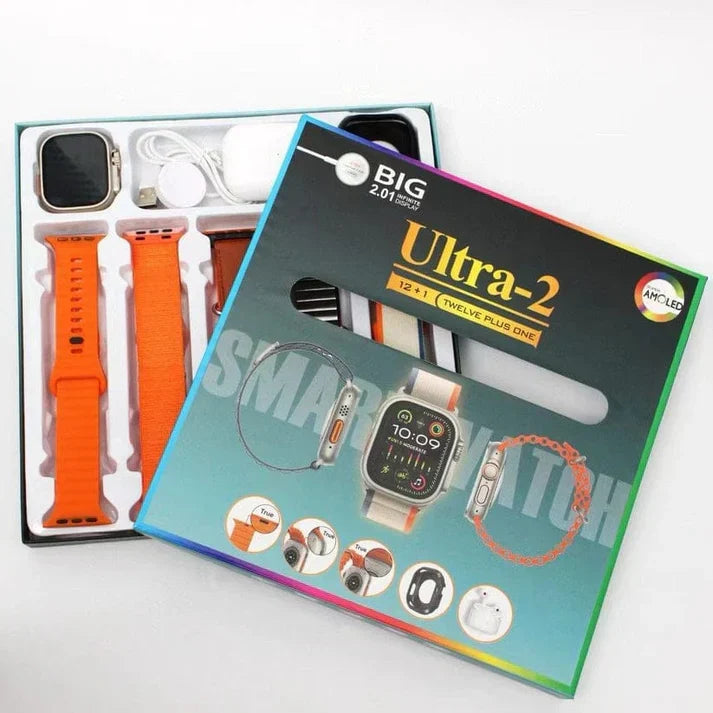 Ultra Smart watch 12 in 1 with Earbuds || Smart watch 12 + 1